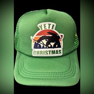 Green Yeti Christmas Trucker Hat NWOT